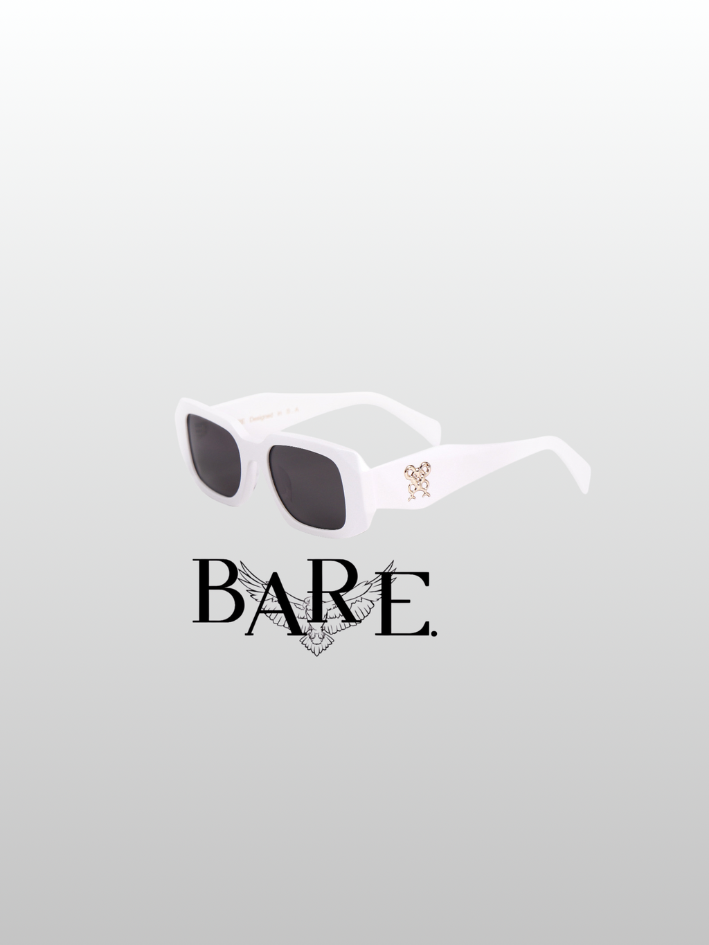 White Rectangular Sunglasses