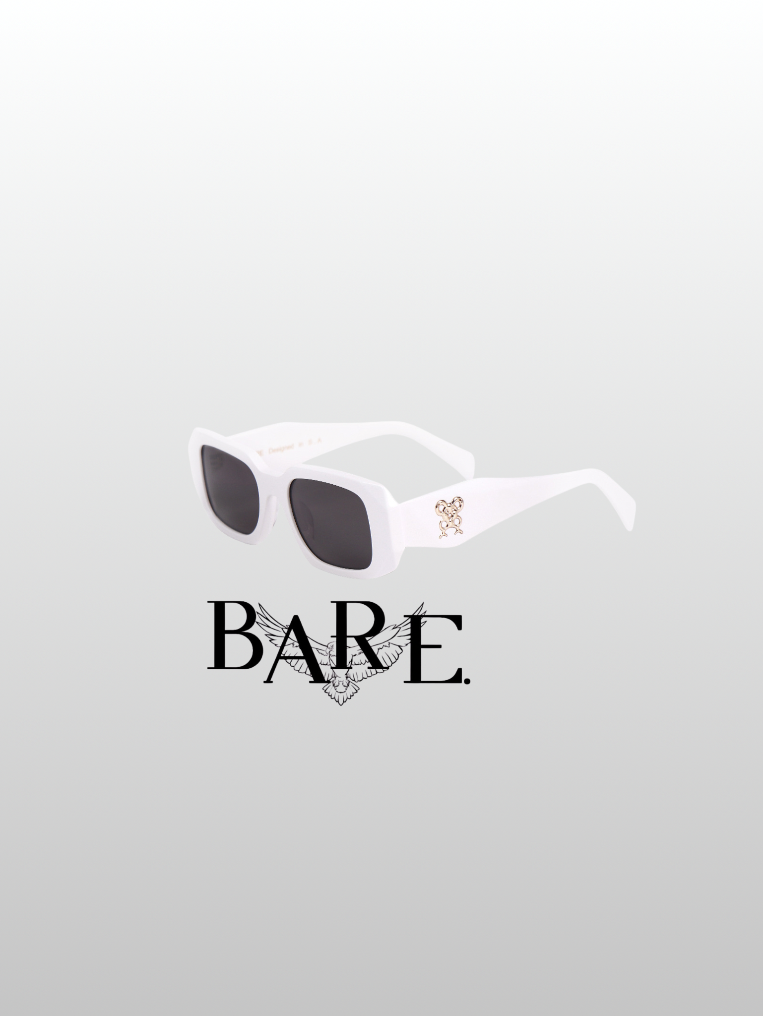 White Rectangular Sunglasses